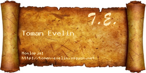 Toman Evelin névjegykártya